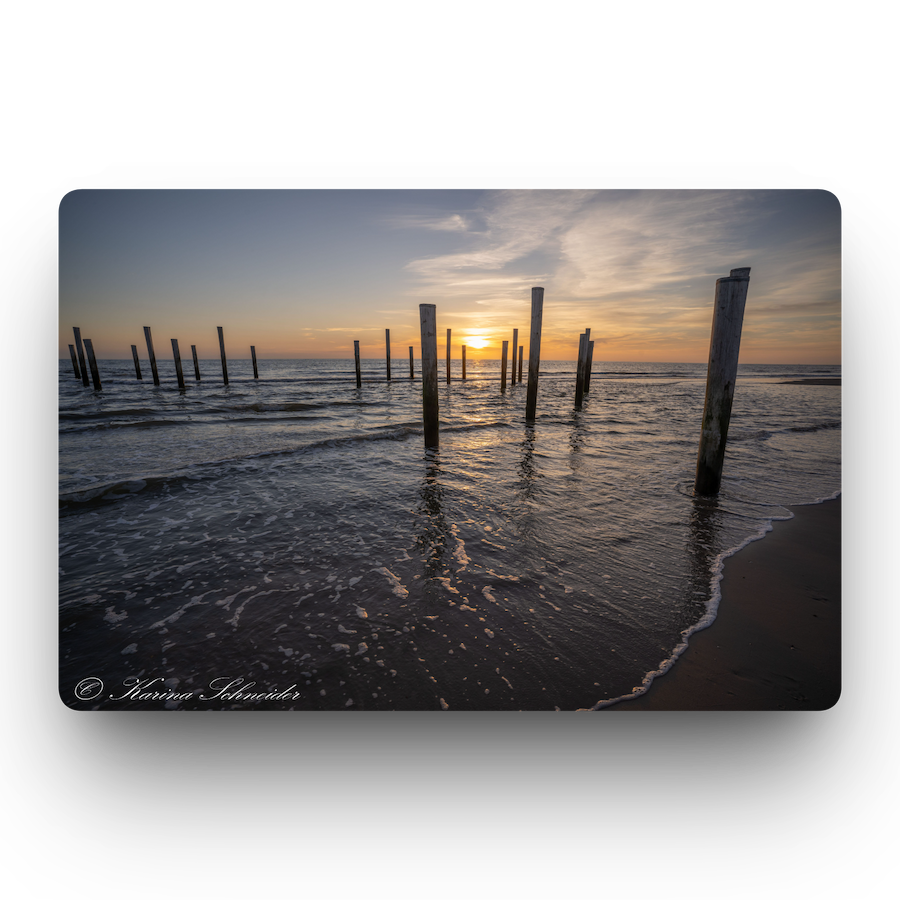 Sunset at the beach in the town Petten